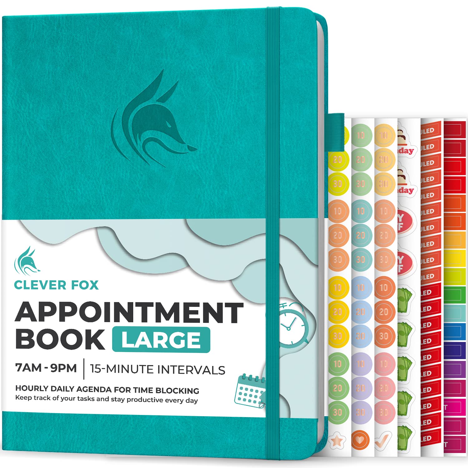 Clever Fox Appointment Book - Hourly Schedule Planner With 15-Minute Increments - Time Box Planner For Daily Work & To-Dos - Wee