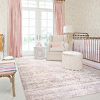 Bileehome Pink Boho Rugs For Bedroom Aesthetic Under Bed,Washable Cute Floral Large Neutral Area Rugs 8X10 For Living Room,8 X 1