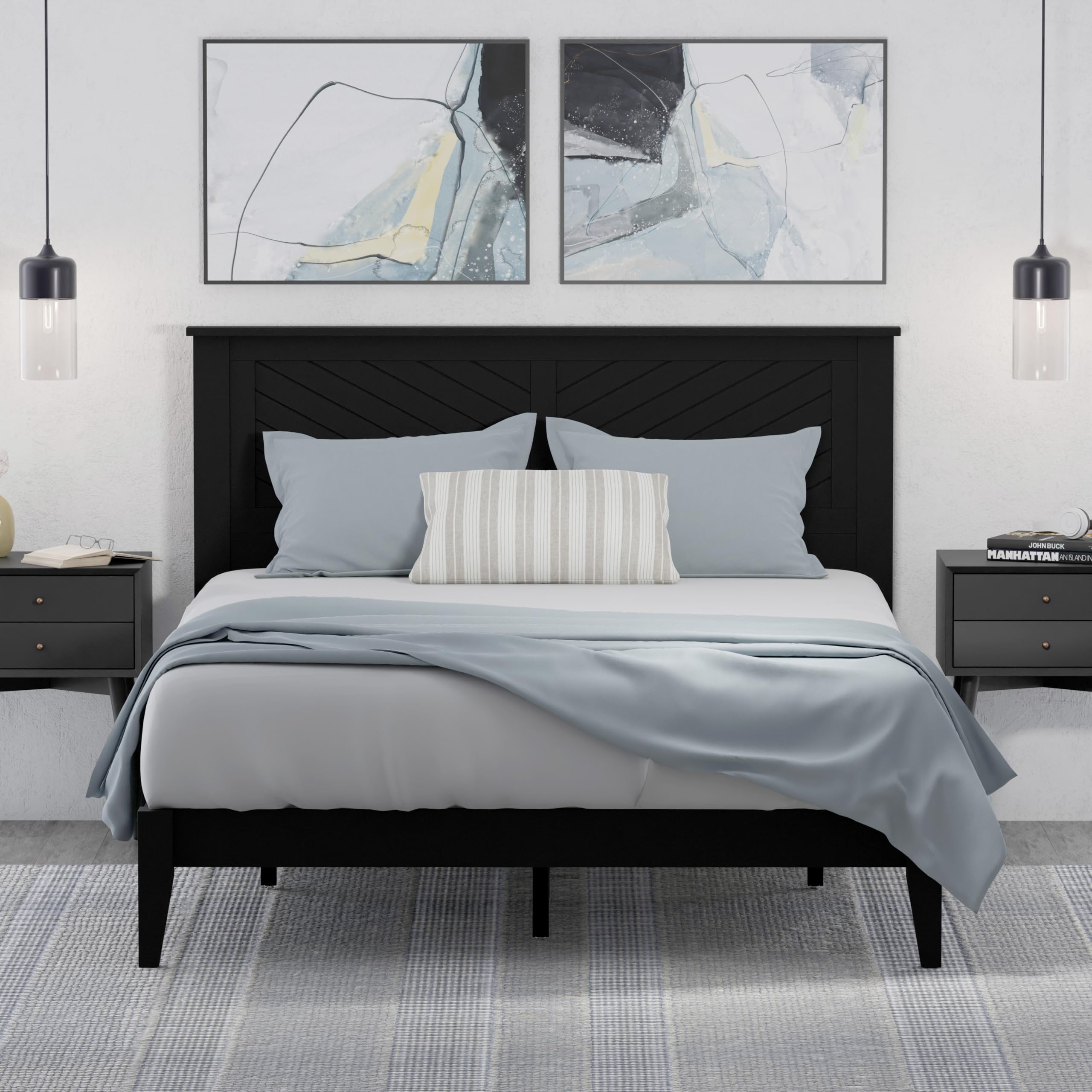 Prescott Solid Wood Queen Platform Bed