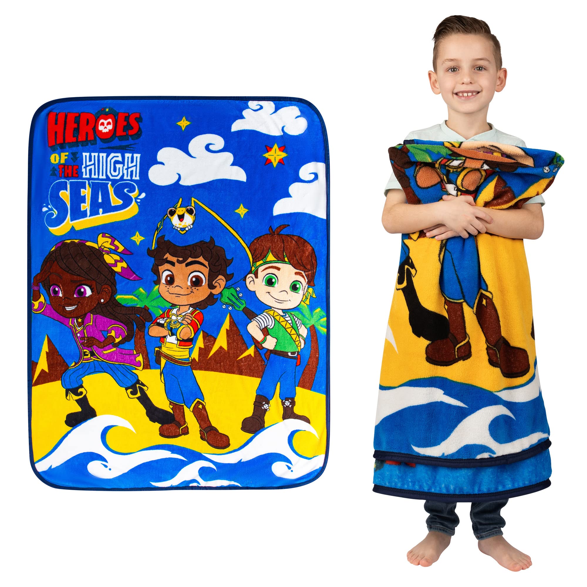 Franco Kids Bedding Super Soft Micro Raschel Throw, 46 In X 60 In, Santiago Of The Seas