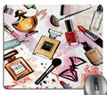Knseva Fashion Mouse Pad, Cosmetic And Makeup Theme Pattern With Perfume Lipstick Nail Polish Brush Modern Gaming Mouse Pads For