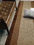 ORFA HOME Custom Size Scroll Hallway Runner Rug Slip Resistant, 26 Inch Wide x Your Choice of Length Size, Brown, 26 Inch X 8 Fe