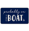 Mixding Probably On The Boat Navy Blue Anchor Funny Quotes Entrance Door Mat 17X30 Inch Doormats Decor, Nautical Lake House Fron
