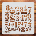 Kachi Pencil Numbers Pattern Stencils for Art and Craft Painting, Size 6 x 6 inch Reusable Stencil for Painting, Fabric, Glass,