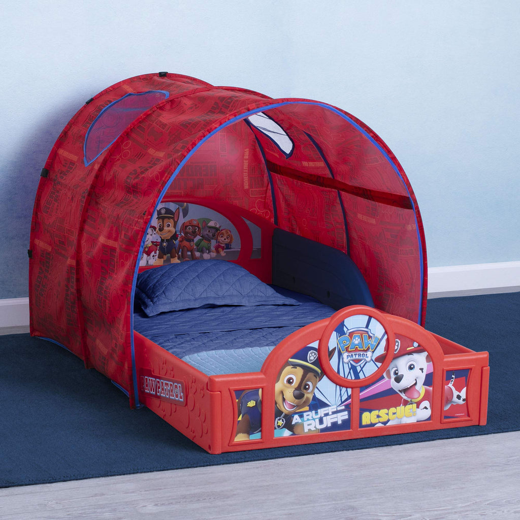 Delta Children Nick Jr. Paw Patrol Sleep And Play Toddler Bed With Tent, Red