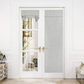 Nicetown Thermal Insulated Door Curtains Linen French Door Curtain Room Darkening Window Drape For Patio Door Sidelight Glass Door Curtain Privacy Tie Up Door Blind, W26 X L72, 1 Pc, Light Grey