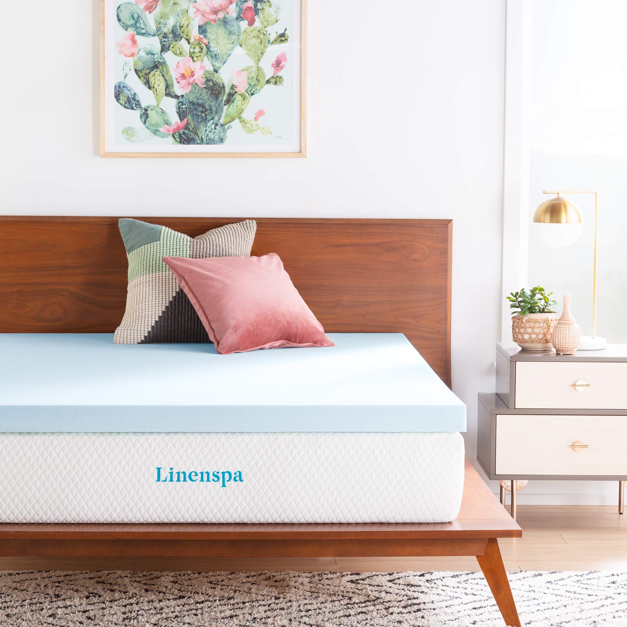 Linenspa 3 Inch Memory Foam Mattress Topper, Gel Infused Twin Xl Mattress Topper, Certipur-Us Certified