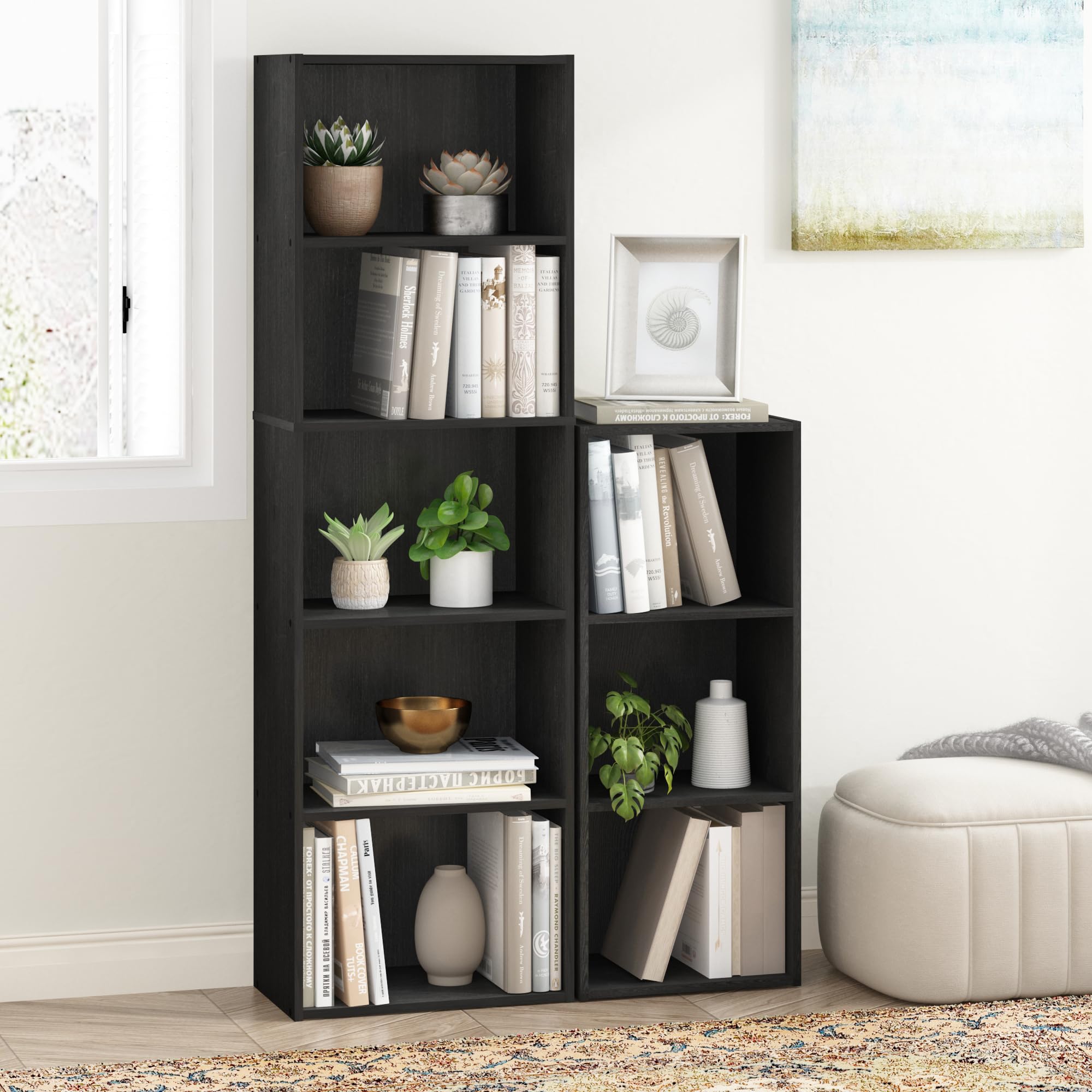 Furinno Luder Bookcase / Bookshelf / Storage Shelves, 5-Tier, Blackwood