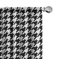 Ambesonne Modern Curtains, Illustration Of Bizarre Shapes Houndstooth Inspired Graphics, Window Treatments 2 Panel Set For Livin