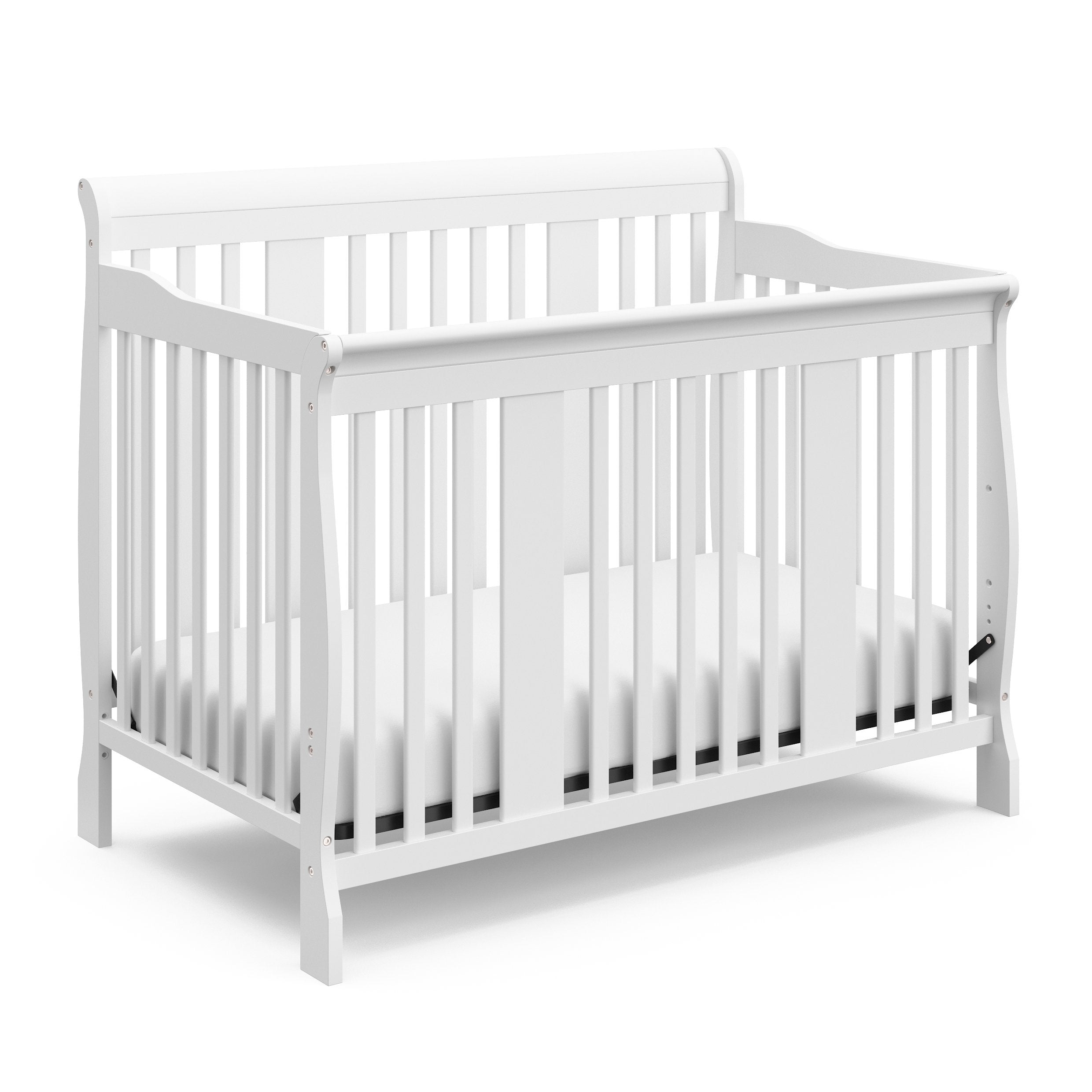 Storkcraft Tuscany 4-in-1 Convertible Crib (White) - Easily Converts to Toddler Bed, Day Bed or Full Bed, 3 Position Adjustable 