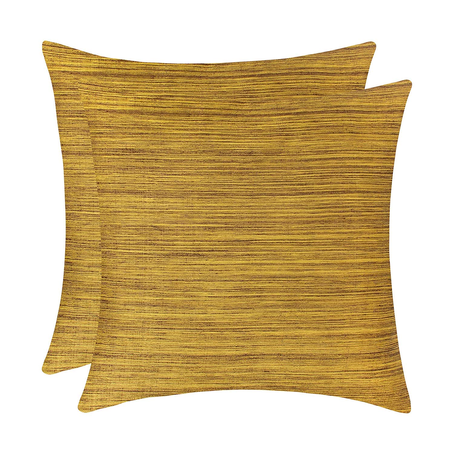 The White Petals Mustard Yellow Cushion Covers For Sofa, Couch & Bed (16X16 Inch, Pack Of 2)