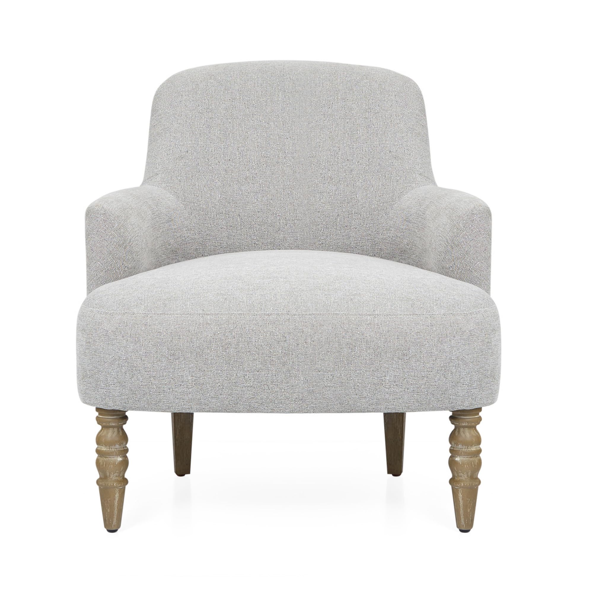 Martha Stewart Modern Accent Chair for Living Room, Comfy Reading Chair, Upholstered Fabric Arm, Solid Wood Legs, Thick Wide Sea