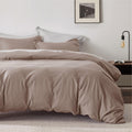 Bedsure Khaki Duvet Cover King Size - Soft Double Brushed Duvet Cover For Kids With Zipper Closure, 3 Pieces, Includes 1 Duvet C