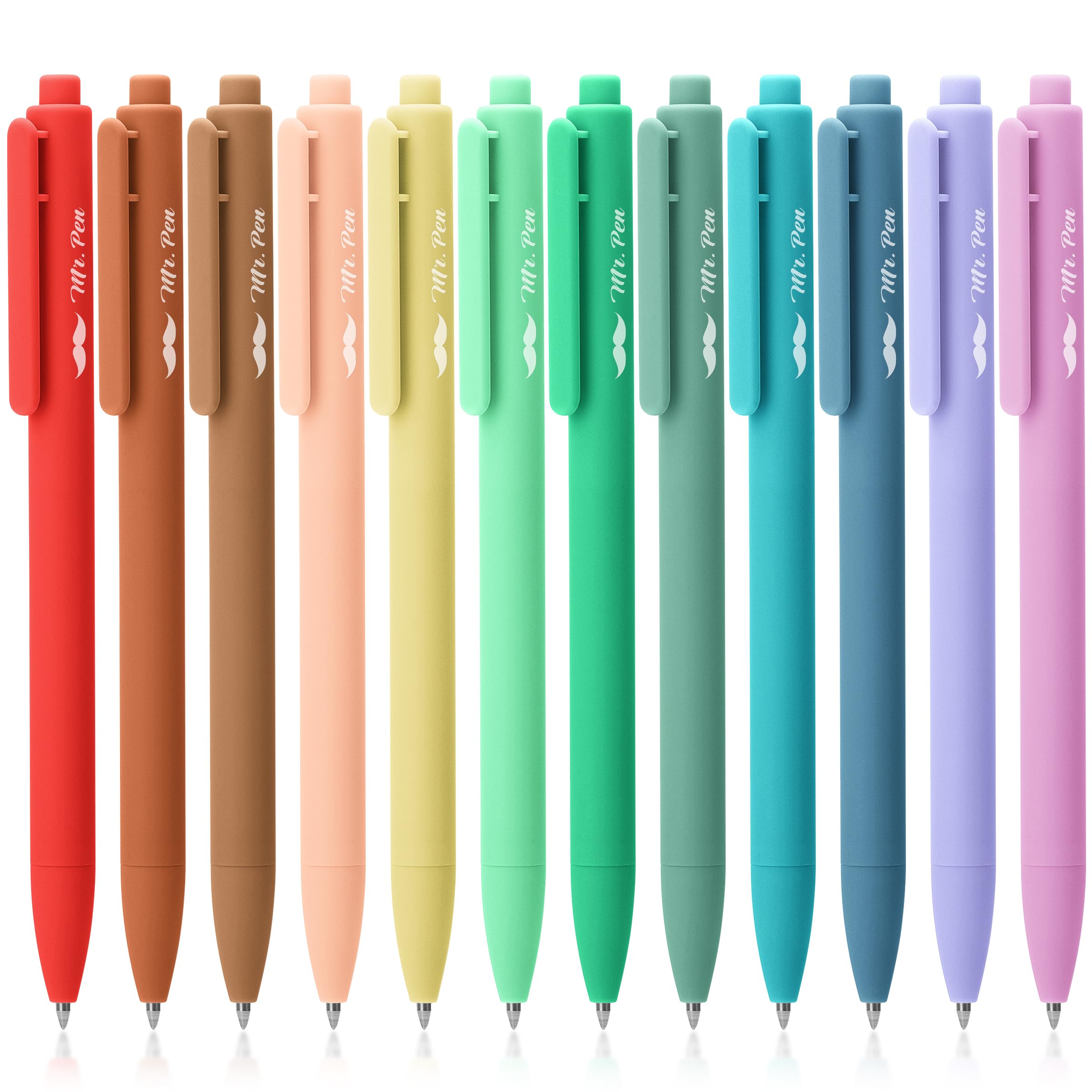Mr. Pen- Retractable Gel Pen Pack, Assorted Colors, Fast Dry, Fine Point 0.7Mm, Retractable, Cute Journaling Pens