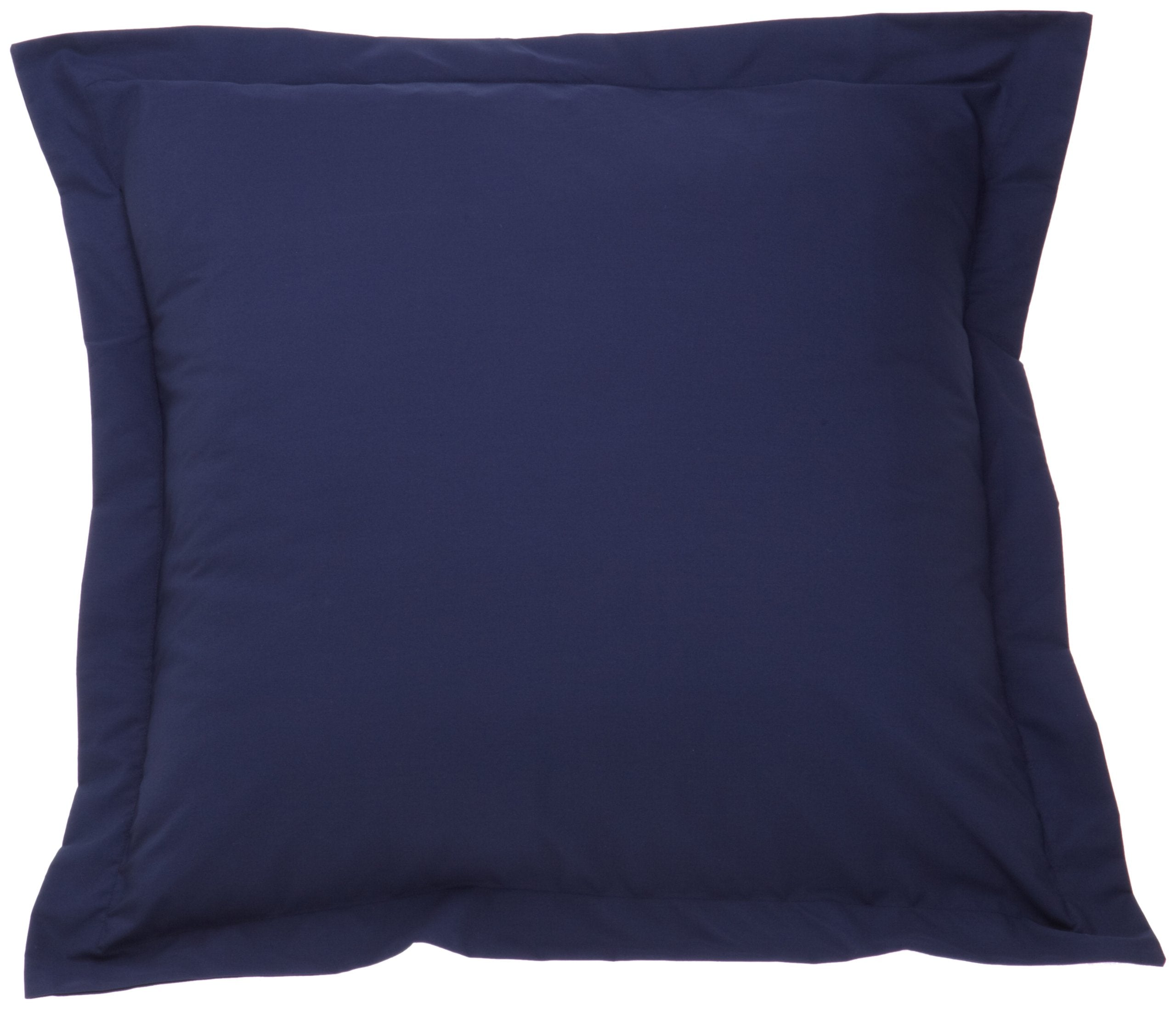 Fresh Ideas Poplin Tailored Pillow Sham, Euro, 26X26 Inches, Navy