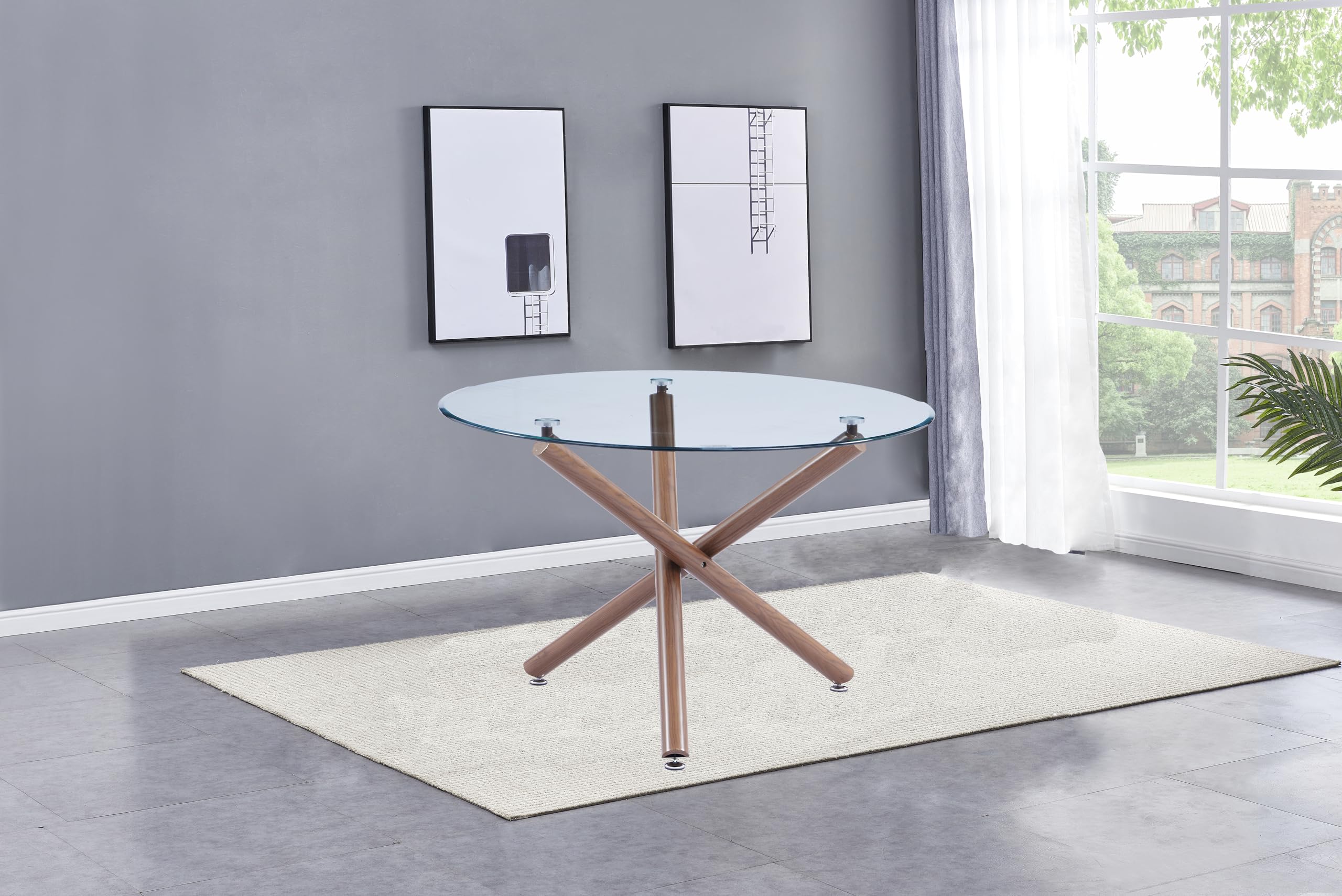 Best Quality Furniture D136D5 Dining Set, Gray