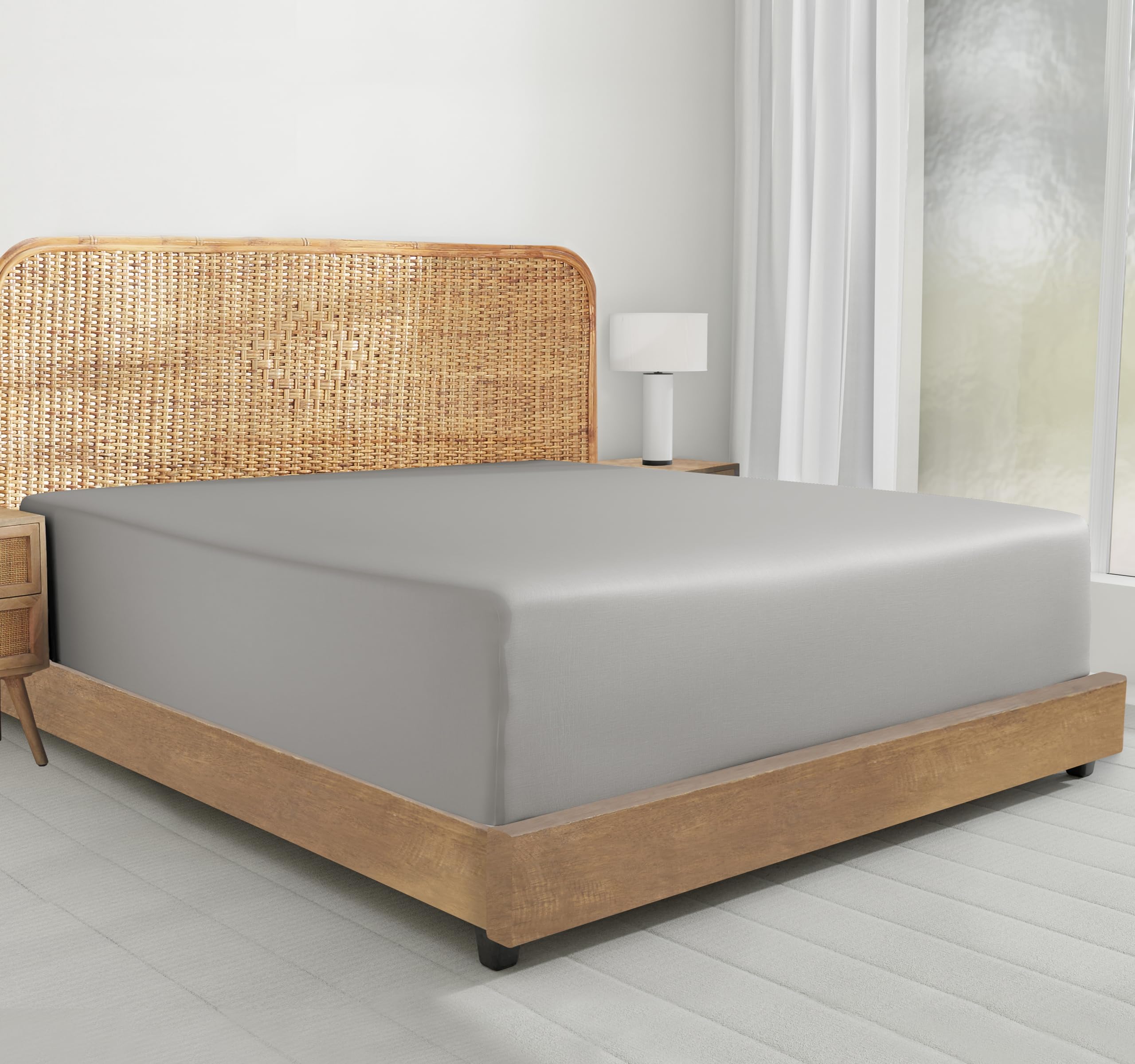 California Design Den 100% Organic Cotton Twin Fitted Sheet Only, Percale Deep Pocket Twin Sheets, Gots Certified, Lightweight,