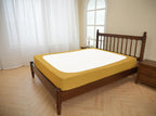 Biscaynebay Decorative Box Spring Cover Full & Full Xl Size, Gold Luxurious Jersey Knitting Stretchy Wrap Around 4 Sides Bed Skirt For Home/Hotels, Easy Fit Wrinkle & Fade Free Machine Washable