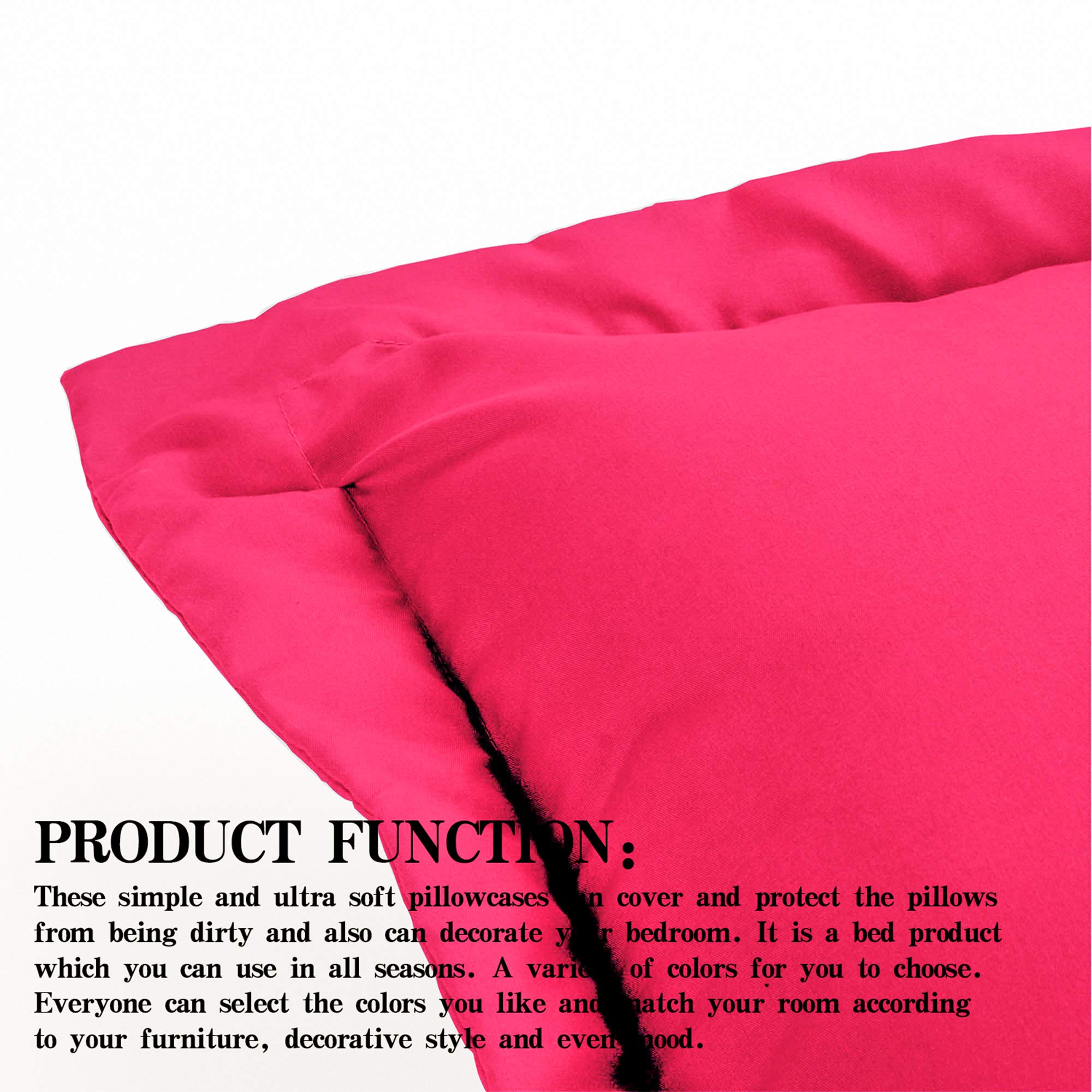Ntbay 100% Brushed Microfiber King Pillow Shams Set Of 2, Super Soft And Cozy, Wrinkle, Fade, Stain Resistant 20X36 Inches Oxford Pillowcases, Magenta