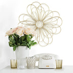 Stratton Home Décor S07729 Wire Flower Wall Decor, 21.50 W X 0.50 D X 21.50 H, Gold