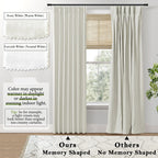 Shineland Cream Blackout Curtains 102 Inch Long,Ivory Black Out Pinch Pleated Insulated Window Coverings For Winter