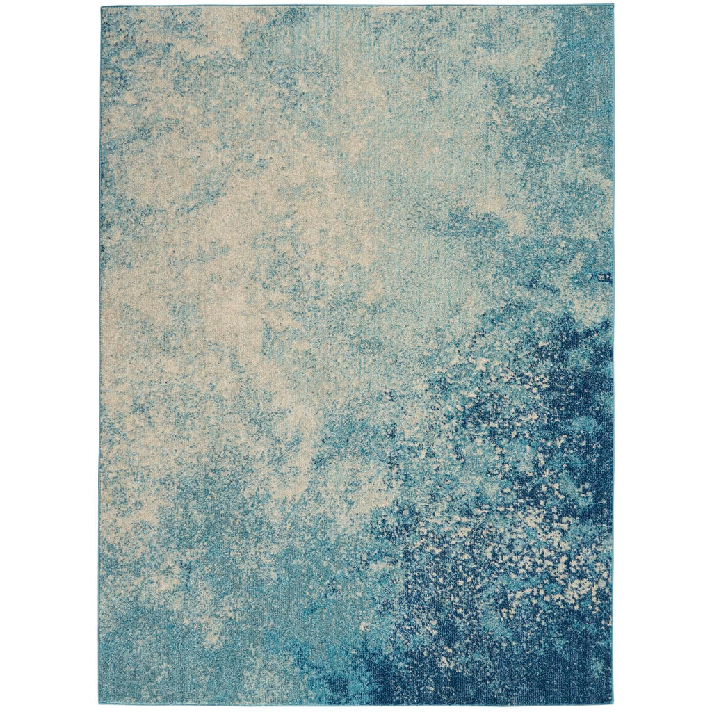 Nourison Passion Navy/Light Blue 3'9'' x 5'9'' Area-Rug, Modern, Abstract, Easy-Cleaning, Non Shedding, Bed Room, Living Room, D