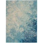 Nourison Passion Navy/Light Blue 3'9'' x 5'9'' Area-Rug, Modern, Abstract, Easy-Cleaning, Non Shedding, Bed Room, Living Room, D