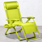 Best Choice Products Adjustable Zero Gravity Chair, Monochromatic Color Folding Patio Recliner W/Side Tray, Headrest - Neon