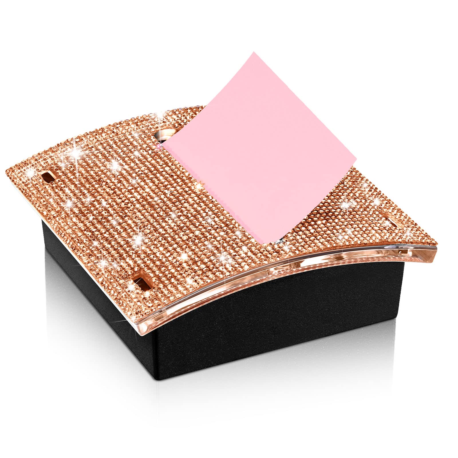 Eersida Rhinestone Self Stick Note Pad Holders 4 X 4 Inches Memo Sticky Dispenser Note Holder Sticky Dispenser For Office Home D