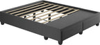 Boyd Sleep Modena Uplift Upholstered Platform Bed Frame Mattress Foundation, Dual Front Storage Drawers, and Strong Wood Slat Supports: Linen, Charcoal, Full
