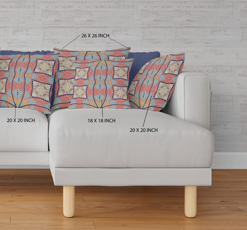 HomeRoots Red Orange Indigo Red Indigo Cosmic Circle Boho Suede Throw Pillow
