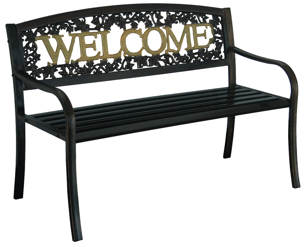 Leigh Country TX 94108 Black and Gold Welcome Bench