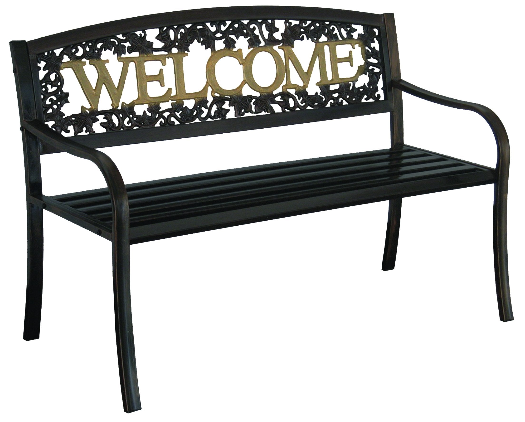 Leigh Country TX 94108 Black and Gold Welcome Bench