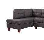 Dalia 97' W Dark Gray Linen Modern Sectional Sofa with Left Facing Chaise