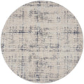 Nourison Rustic Textures Rustic Ivory Blue 53 x round Area -Rug, Easy -Cleaning, Non Shedding, Bed Room, Living Room, Dining Ro