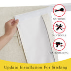 Nicetown Linen Curtain For French Door - Tool Free Self Adhesive Tricia Window Curtain Thermal Insulated Privacy Blinds For Sidelight Curtains Energy Efficient, 36' W X 80' L, Natural, 1 Panel