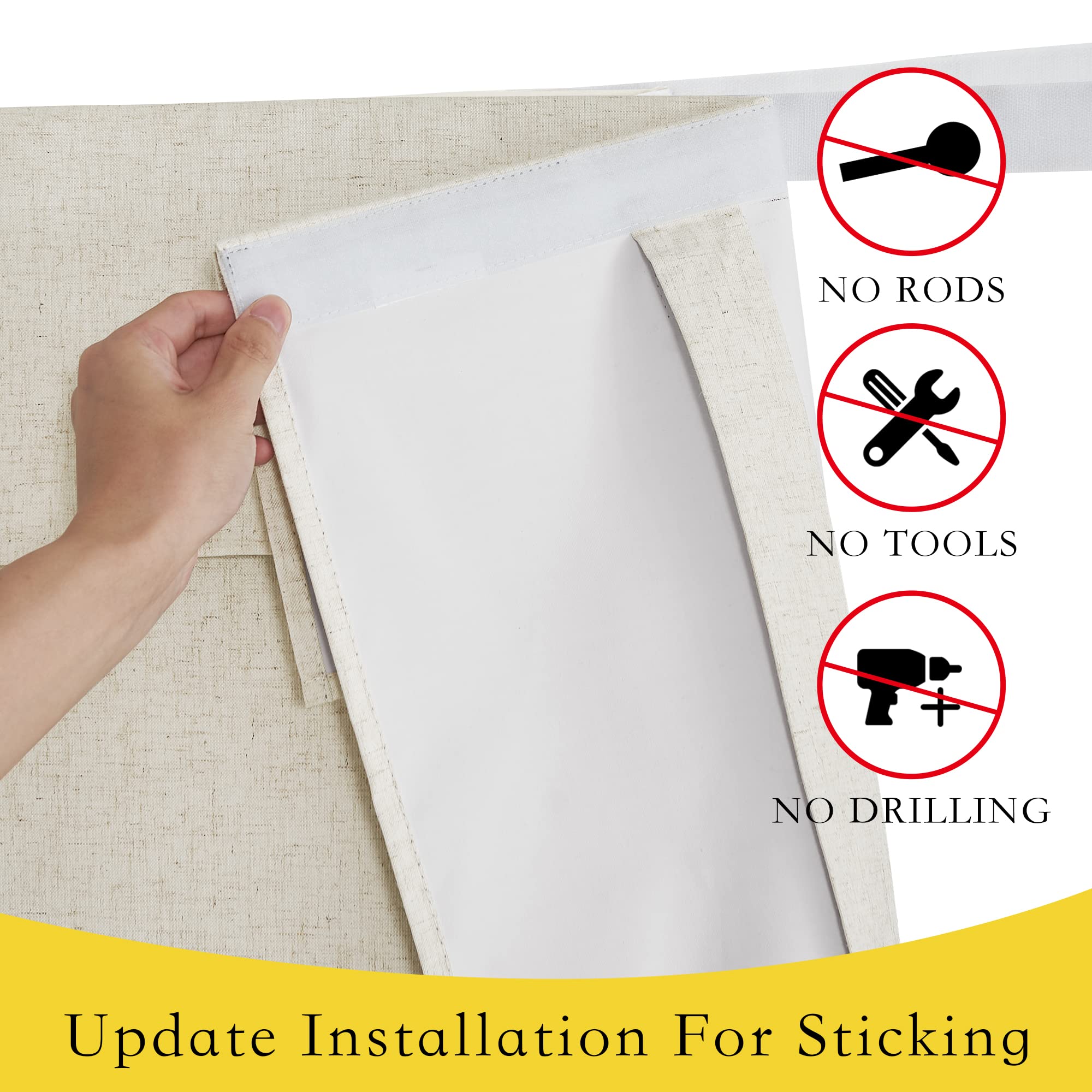 Nicetown Classroom Door Curtain, 100% Light Block, Multi-Use, No Noise, Thermal Insulated Linen Door Curtains, Tie Up Roller Shade, Window Blind, Office, Apartment (10Wx30L, Natural, 1 Panel)