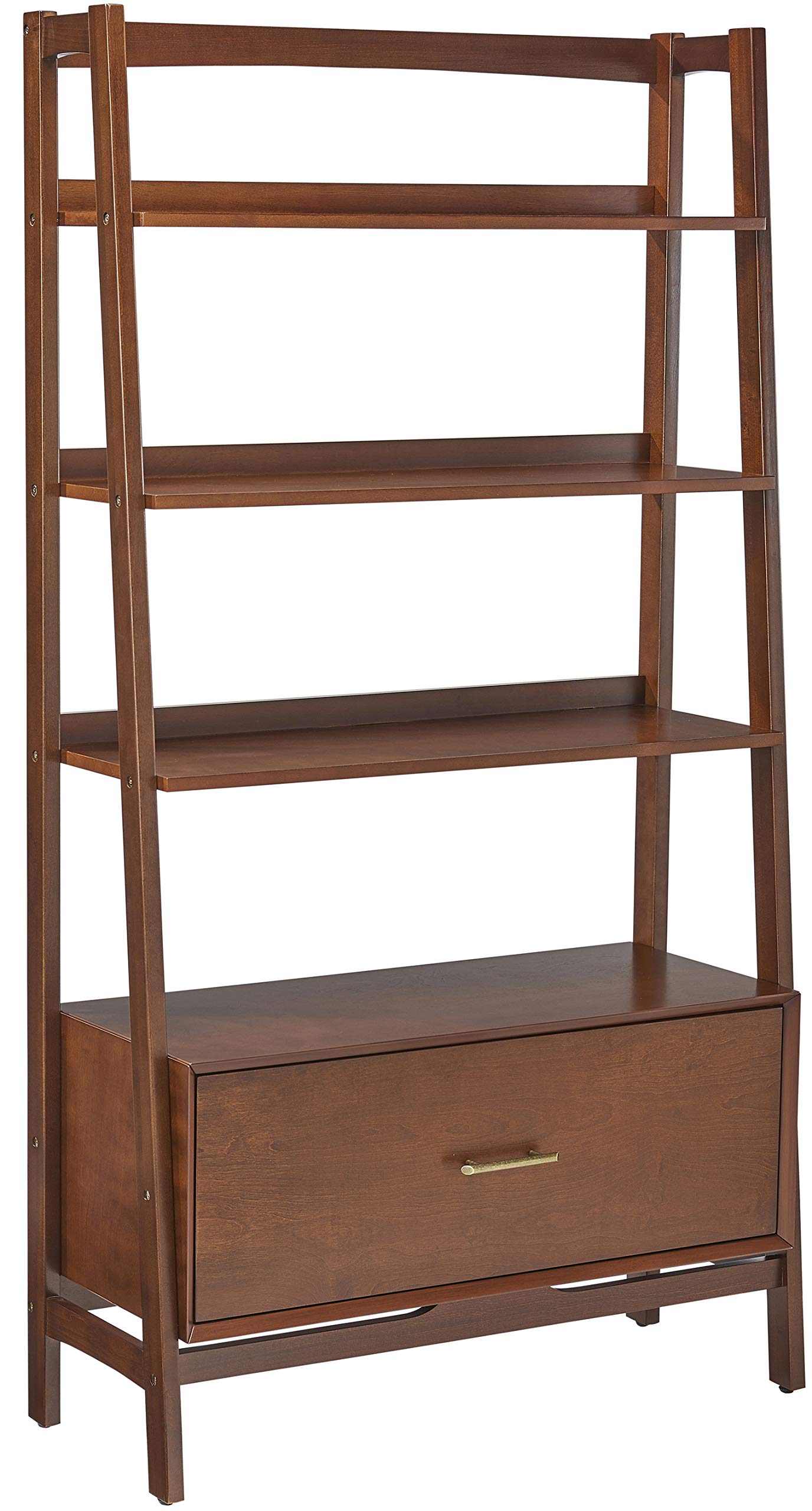 Crosley Furniture Landon Large Bookshelf Etagere, Bookcase Storage with Shelves and File Drawer, Mahogany
