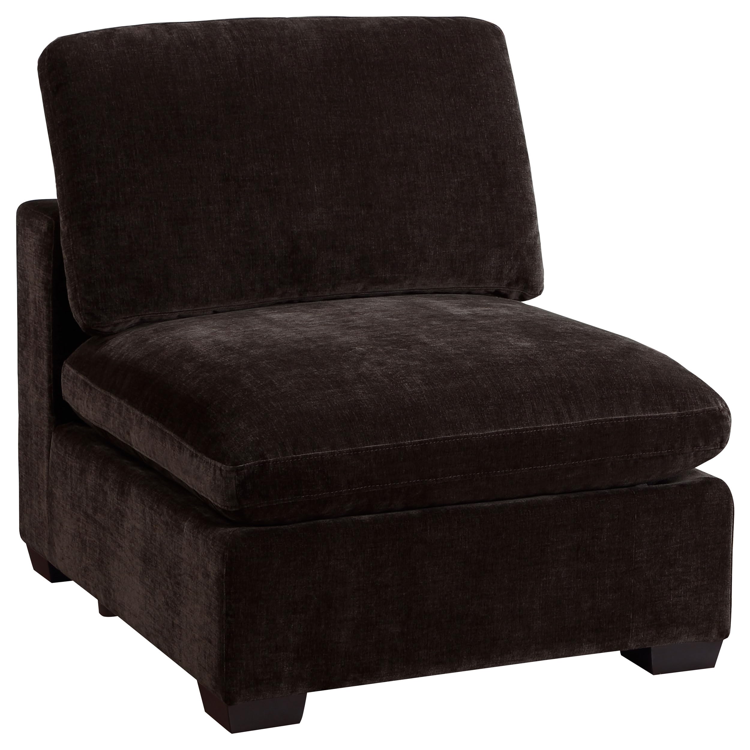 Coaster Lakeview Upholstered Armless Chair, Dark Chocolate