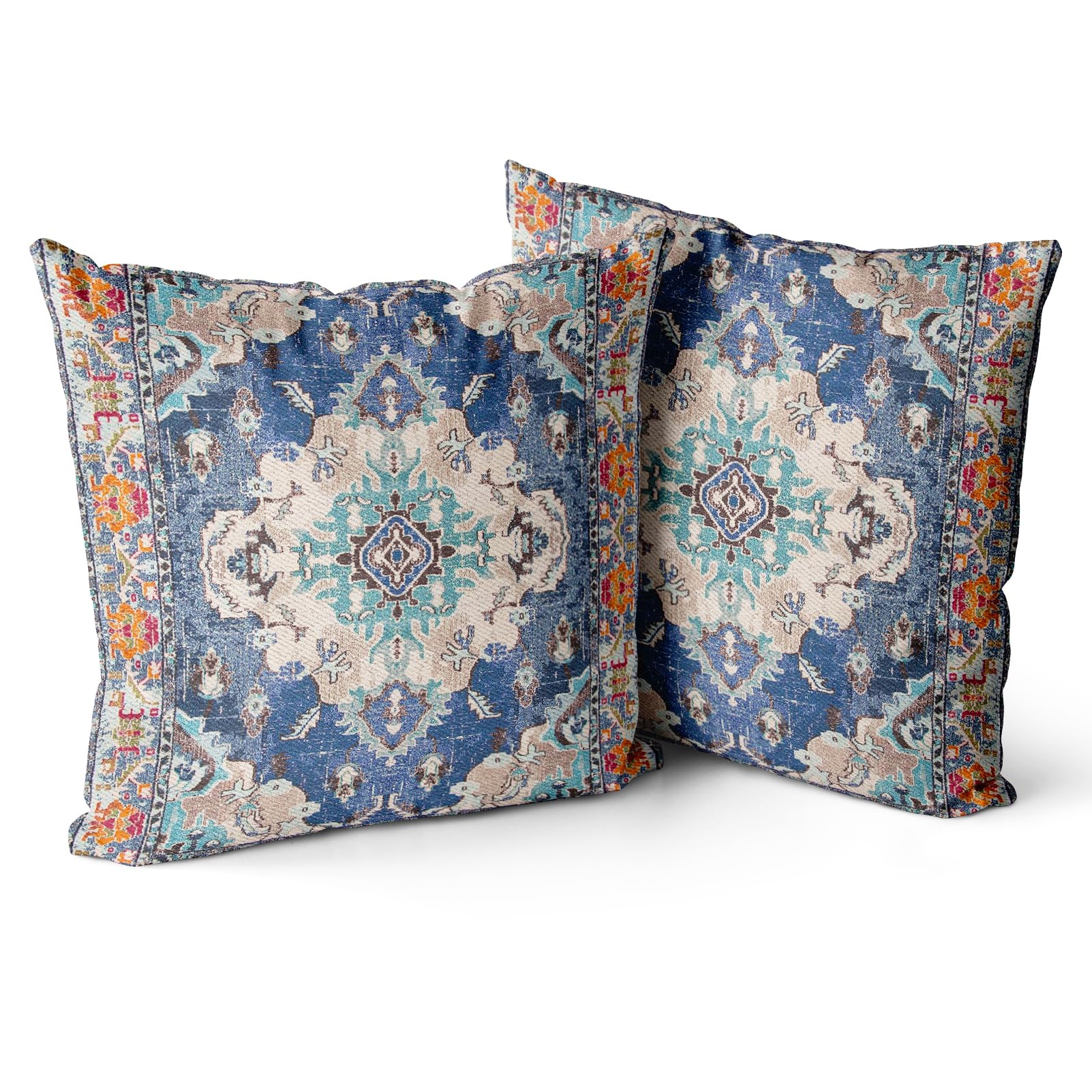 Snycler Boho Throw Pillow Covers 22X22 Inch Set Of 2 Boho Rug Carpet Double Sided Pattern Cotton Soft Pillow Case Cushion Cover