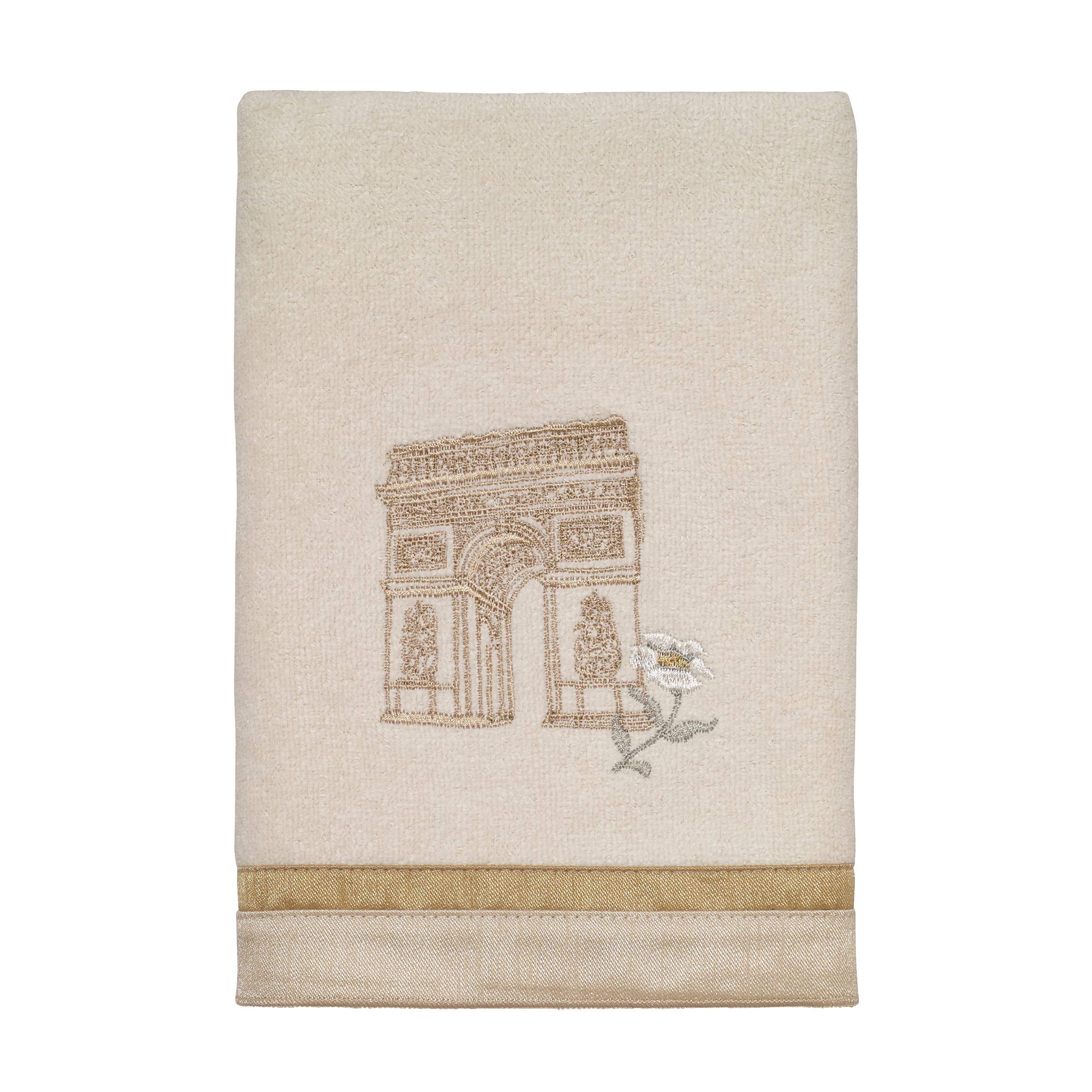 Avanti Linens - Hand Towel, Soft & Absorbent Cotton Towel (Paris Botanique Collection, Ivory) 30.00 x 16.00