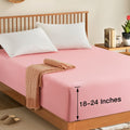 Manyshofu Queen Extra Deep Pocket Fitted Sheet Only - 1800 Thread Count Hotel Deep Fitted Sheet Up To 24 Inches Mattress, Blush