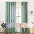 Nicetown Linen Sheer Sliding Door Curtains 84 Inch Long For Living Room, Grommet Semi Sheer Vertical Drapes Privacy With Light F
