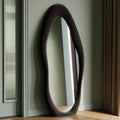 Honyee Full Length Mirror, 63'' x 24'' Wall Mirror, Flannel Wrapped Wooden Frame Floor Mirror, Irregular Wavy Mirror Hanging or 