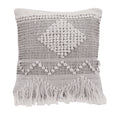 Bloomingville Square Textured Cotton Pillow, Ivory, Grey