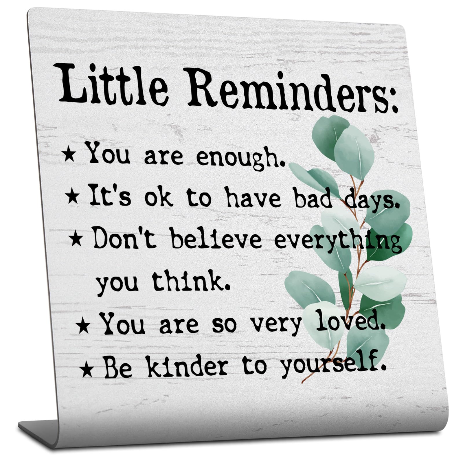 Positive Little Reminders Motivational Office Desk Decor Sign, Inspirational Signs Decor For Office Coworkers Dorm Room Desk, Ba