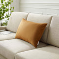 Modway Enhance Lumbar Performance Velvet Accent Throw Pillow, 16" X 24", Cognac