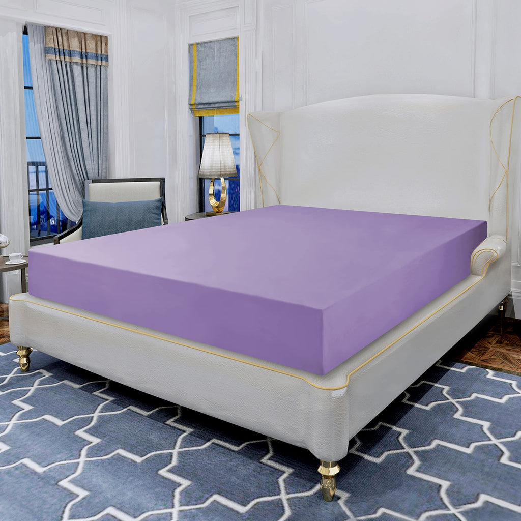 Elegant Comfort Luxurious Wrinkle Resistant 1500 Thread Count Egyptian Quality 1-Piece Fitted Sheet All Around Elastic -Deep Pocket- Ultra Soft Bottom Fitted Sheet, King, Lavender
