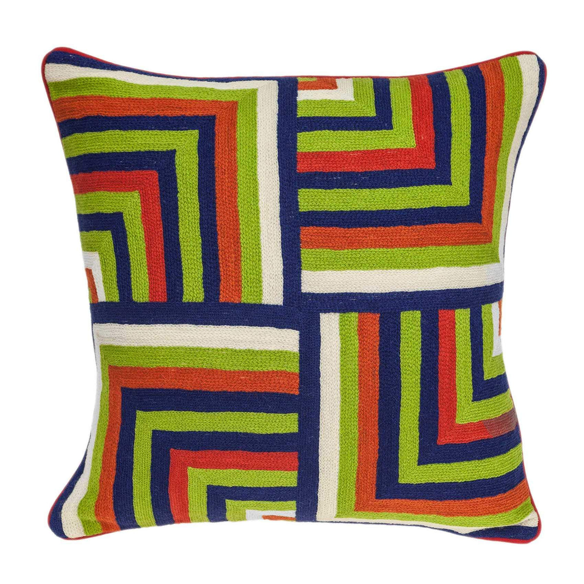 HomeRoots 100% Cotton 20' X 7' X 20' Handmade Multicolored Accent Pillow Cover with Poly Insert