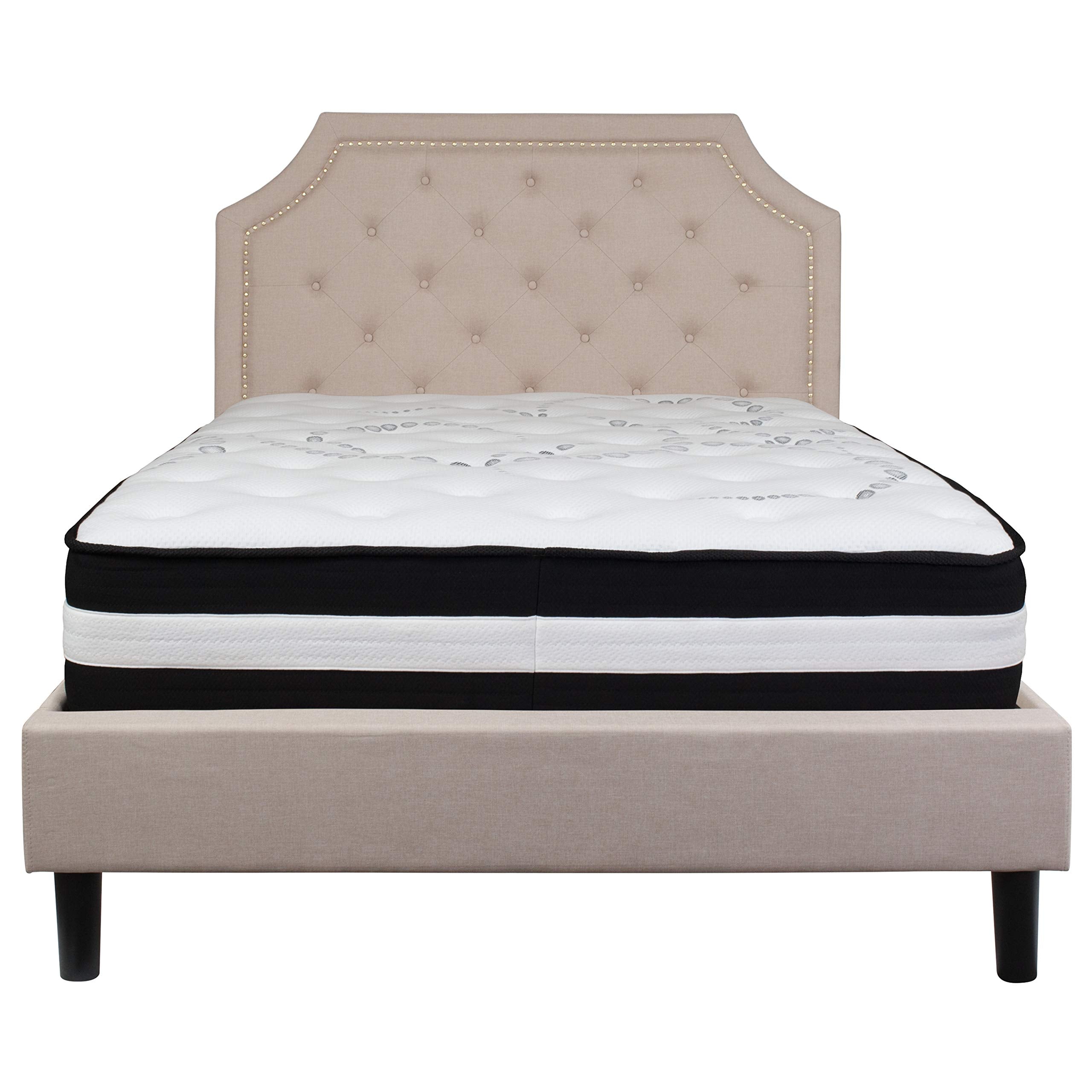 Flash Furniture Brighton Tufted Upholstered Platform Bed - Thumbnail 3
